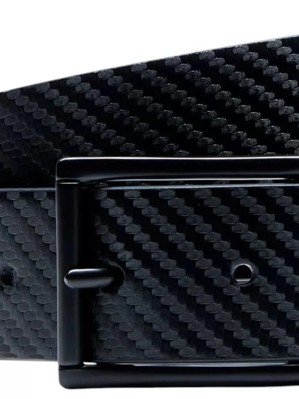 NIKE Golf Belt, Black, Carbon Fiber Textured, Genuine Leather. Size 32.   Chevro
